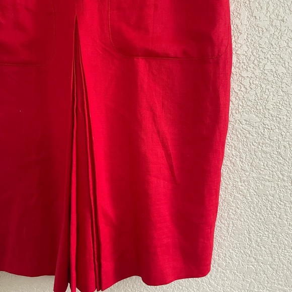 Kenar | Vintage red cap sleeve shoulder pads dress size 6 - Picture 2 of 7